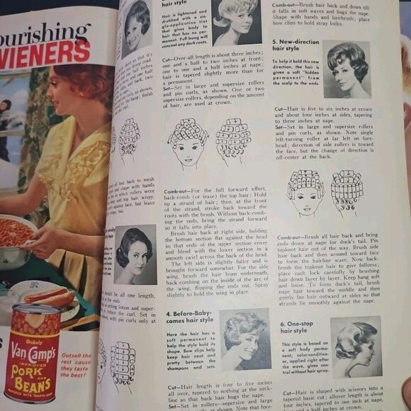 1962 Family Circle Magazine Spring Fashion Preview Cover Hairstyles Recipes - Picture 13 of 16
